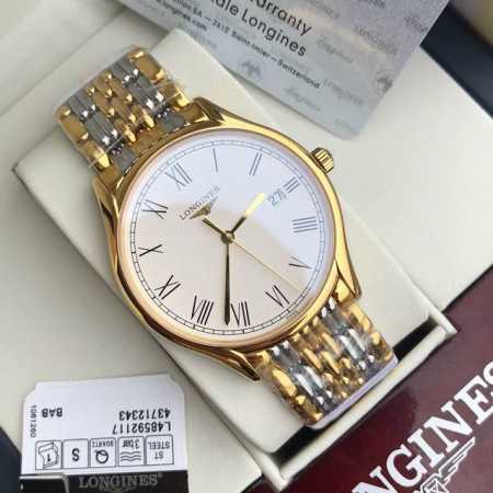 男款39Mm，女款24Mm，大小同价！间金罗马字白面！入行以来最牛硬货！可进付费维修！经典不败的浪琴律雅系列-休闲时尚女士石英腕表，体现了以飞翼沙漏标志而闻名于 - 点击图像关闭