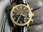 百达翡丽 批白钻 ，金玫50！ 百达 翡丽patek Philippe 复杂系列六针男表爆款 多功能腕表！ 1搭载原装进口 0月相功能机芯机械表！ 2表盘上采用