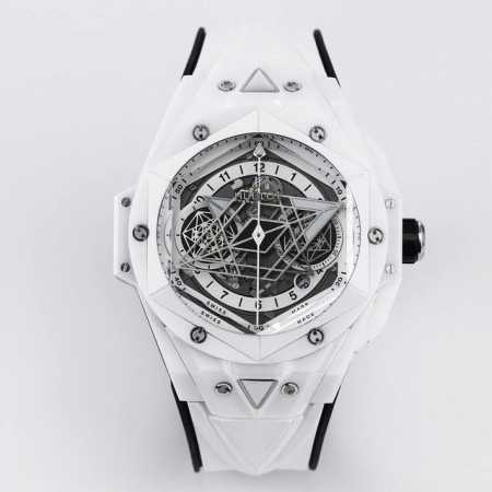 顶级复刻 黑 白 绿壳 Ol 恒宝 Hublot 宇舶表 Hb3 Big Bang Sang Bleu Ⅱ 刺青第二代腕表。运用立体几何图形，巧妙的构思，呈现出 - 点击图像关闭