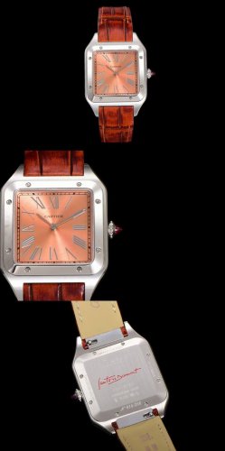 新配色山度士-杜蒙2025年加大号最新配色 -铂金款酒红色面红色吧的钻配复古咖啡色带 有石英和手上链机械供客选择 F1厂推出全网唯一最新升级版，专柜同步铝镁合金