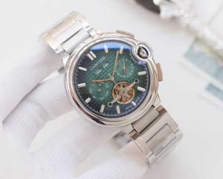 白壳 ，金壳 ，钢带30 品牌：卡地亚-Cartier 类型：男士腕表 壳套：顶级版316精钢L 表带：进口小牛皮表带316L精钢表带 机芯：全自动进口机械机芯 - 点击图像关闭