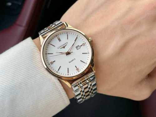 白 -金 钢带+20 最新经典浪琴-Longines 情侣对表 原装进口石英机芯 钢化玻璃 316L精钢表壳 直径男40Mm女30Mm 厚8Mm如果今天的阳光停