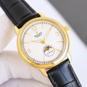 台湾厂最新力作，市场最高版本最新推荐款，劳力士切利尼月相系列.男士腕表简单不失大气 搭载精准瑞士Eta2824-2机芯 6字位真日历与24小时日月星辰功能 40