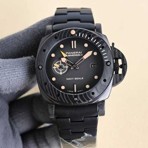 V7沛纳海新款Submersible Bmg-Tech ─ 47毫米潜行系列劲爆镂空腕表搭配原装进口2555全自动机械机芯以沛纳海全新材质Bmg-Tech材质打