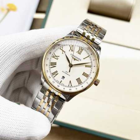 白 金 钢带+20，浪琴-Longines 精品男士腕表尊贵大气，绅士风范，卓越品质，热卖全城。采用全自动机械机芯，顶级316精钢表壳，矿物质超强镜面，尺寸42 - 点击图像关闭