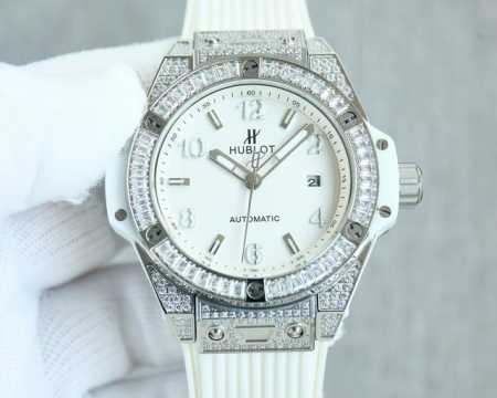 光面 白钻面 彩钻面 Hublot 宇舶 表 恒宝 Jr4 Big Bang 精钢彩虹彩钻腕表，擅长打破传统疆界，将不同材质和谐融合于一体，腕表将时计与珠宝的精 - 点击图像关闭