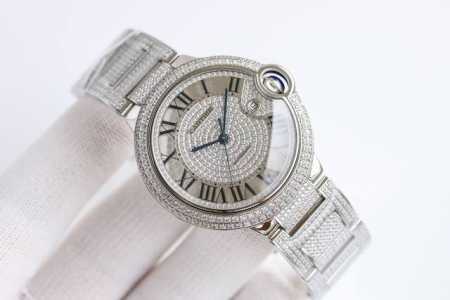 v7版复刻最高版 奢华 卡地亚 Cartier B33 蓝气球 42Mm 满钻系列 采用高端进口奥地利钻石5000+颗镶满表壳及表带 镶嵌工艺5年内掉钻免费补新 - 点击图像关闭