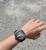 Sevenfriday七个星期五 M系列 自动机械机芯 工业风 潮流运动 男女同款 瑞表 47*47.6Mm 咖啡色表盘 精钢精钢pvd涂层表壳 牛皮表带