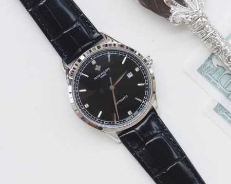 白壳 金壳 钢带20 品牌：百达翡丽-Patek Philippe 类型：男士腕表 壳套：顶级版316精钢l 表带：进口小牛皮表带 316L精钢表带 机芯：日本 - 点击图像关闭