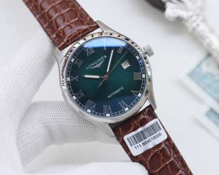 白壳 ，金壳 ，钢带10 品牌：浪琴-Longines 类型：男士腕表 壳套：顶级版316精钢L 表带：进口小牛皮表带 316L精钢表带 机芯：日本进口西铁城8 - 点击图像关闭