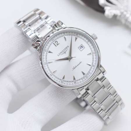 金壳+20钢带20 品牌：浪琴-Longines 类型：男士腕表 壳套：顶级版316精钢L 表带：进口小牛皮表带 316L精钢表带 机芯：全自动机械机芯 镜面： - 点击图像关闭
