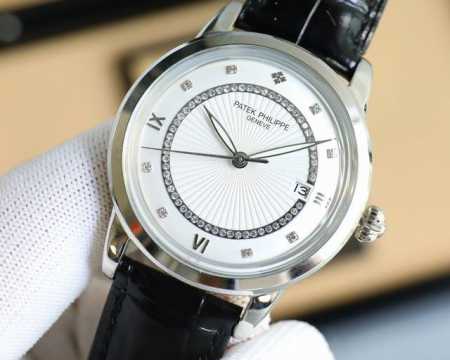 白 金玫 百达翡丽-Patek Philippe-火热新款式 新款锅盖 耗时长达8个月 超薄男士自动机械腕表 采用进口原装9015机芯 每小时振频28800次 - 点击图像关闭