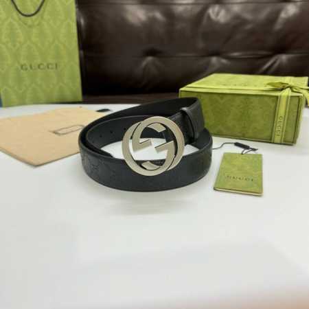 特 Gucci 411924 Cwc1N 经典Signature压G花 宽度4.0Cm 互扣式双G - 点击图像关闭