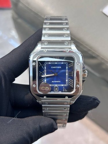 独家实拍图 卡地亚山度士系列，瑞士机芯，全自动机械表，顶级复刻版本，全拆表带！ Cartier Santos Automatic Mechanical Watc