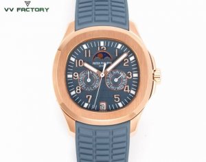 统一价： Vv Factory 2025最新款 百达翡丽Aquanaut系列推出首款新增便捷实用的复杂功能腕表 5261-001 笑脸雷王 1 原装对版氟橡胶带