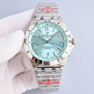 统一价 百年灵breitling，机械计时系列a32398101M1A1！ Chronomat Automatic Gmt 40 重磅来袭！ 1这款双时区腕表盘