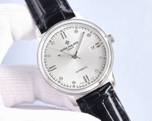 白 -金 2024最新力作热门款 百达翡丽 Patekphilippe 最高版本高级自动腕表 男士腕表简单不失大气 40Mm表径 316精钢表壳 搭载全新原装进