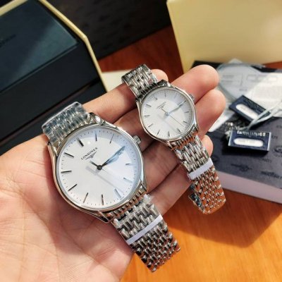 浪琴Longines经典律雅系列-休闲时尚石英情侣腕表！男款38.5Mm，女款24Mm表径，大小同价！条丁白面！体现了以飞翼沙漏标志而闻名于世的浪琴品牌最古老的