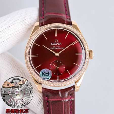 白壳 金玫 带钻加100 重磅推出Omega 欧米茄碟飞名典小三针系列手动机械 腕表 至臻天文台表径 40毫米，购入原版开模，历时14个月，整体表壳采用原装精钢 - 点击图像关闭