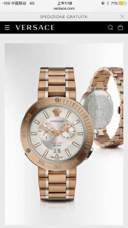 原盒:50 Original Versace，范思哲2017官网主打款，V-Extreme Pro咖金、全黑钢带腕表，上手厚实且百搭，～44Mm表径，蓝宝石玻璃 - 点击图像关闭