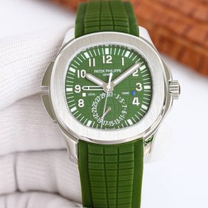 百达翡丽Aquanaut系列5164A-001腕表具现代感、国际感的两地时间复杂功能，更符合年轻世代的品味与需求 表壳 40.8Mm表径，厚度11.8Mm，依旧