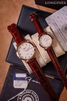 白皮 .金 . 浪琴-Longines 情侣对表 原装进口石英机芯 316L精钢表壳 直径男39Mm女29Mm 厚8Mm如果今天的阳光停止了它耀眼的光芒。那么你