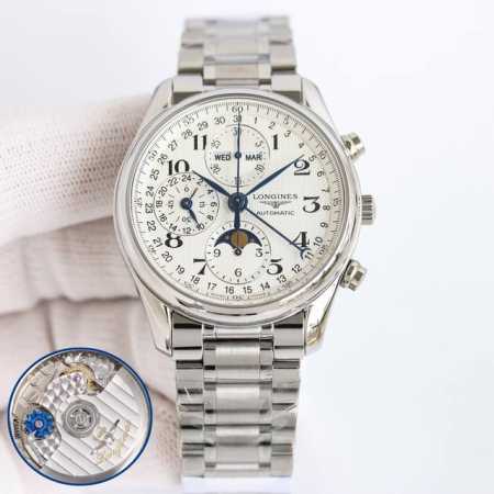 Lgs全新打造天花板 Longines 浪琴l2.773.4八针月相多功能机械 Rb2 机芯 搭载7751独家蓝钢轮全自动机械机芯改原装l2.687.5最新镂空 - 点击图像关闭