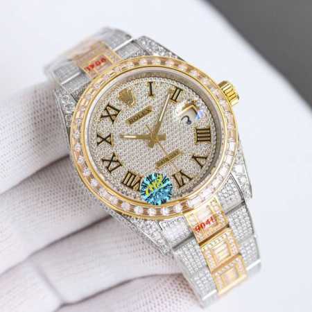 统一价： 劳力士Rolex 全新满钻日志震撼上市！！！表盘直径41Mm，采用零返修2824全自动机械机芯，莫氏九级蓝宝石玻璃镜面，18K纳米技术真空电镀永不褪色 - 点击图像关闭