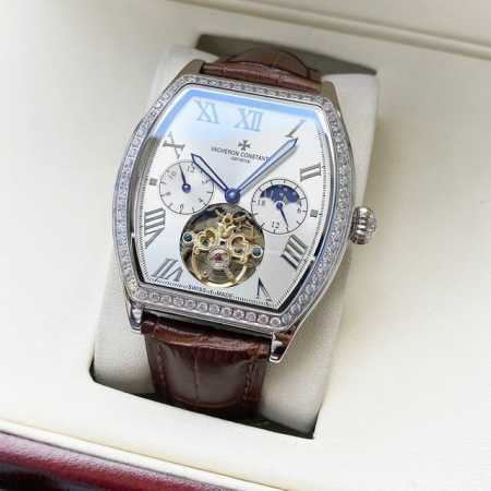 统一 经典设计 优雅气质 江诗丹顿-Vacheron Constsntin 男士腕表 全自动机械机芯 矿物强化玻璃 316L精钢表壳 真皮表带 时尚风格 商务休 - 点击图像关闭