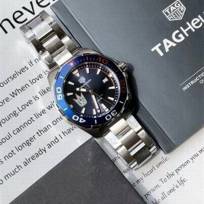 新款硬货，Original Tagheuer,泰格豪雅竞潜系列 男表。 ~43Mm表径，蓝宝石镜面，超强夜光指针，原装Swiss Ronda石英机芯，支持拆机验