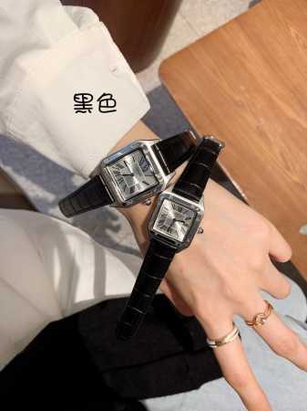 银壳～～ Cartier、山度士、新款超薄表盘、螺丝底盖、原装扣～尺寸：小号38*27.5，大号43.5*31.4～～ - 点击图像关闭