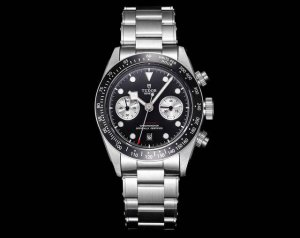 白 ，金 Tudor帝舵 碧湾计时型 Black Bay Chrono 精钢款腕表！ 细致刻画表盘完美对称，纹路清晰、提升质感与美感！采用磨砂及磨光316L精钢