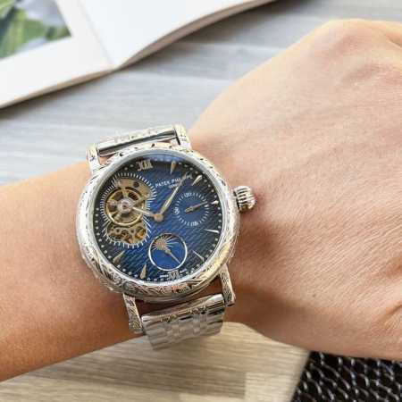 白 金+20 钢带10 百达翡丽 Patek Philippe 精品男士腕表,精雕细琢，陀飞轮精选，多功能显示 包含万年历 星期 日历尽显精致细节与高超技艺，搭 - 点击图像关闭