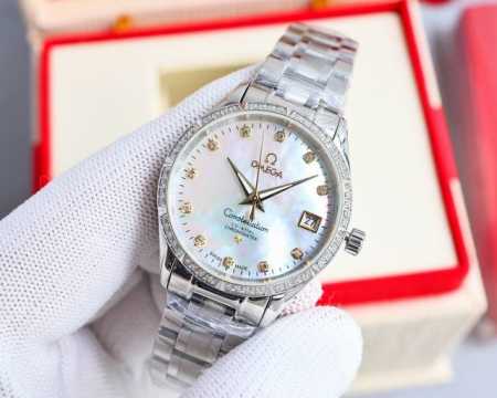 白 -金 。Omega-欧米茄蝶飞系列惊艳上市50米防水 精细打磨，清新优雅，大方得体女神必备款ad出品 精品不断 - 点击图像关闭