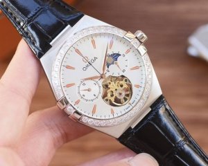 百 ，金玫870 男人挚爱 多功能腕表 最新 ：欧米加最佳设计独家首发 类型 ：精品男士腕表 表带 ：真牛皮表带 机芯 ：全自动机械机芯 镜面 ：矿物质强化玻璃