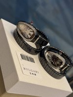 白钻 金钻 陶瓷版本宝格丽Serpenti Spiga系列腕表35毫米的18K玫瑰金或精美抛光的不锈钢表壳内。表冠的顶端嵌入一枚鲜艳欲滴的红碧玺。表款将同时推出