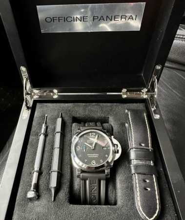 Panerai沛纳海 Luminor 庐米诺系列 自动机械机芯 小秒针 日期显示 男表 瑞表 44Mm 黑色表盘 精钢表壳 鳄鱼皮表带 Pam01312 - 点击图像关闭
