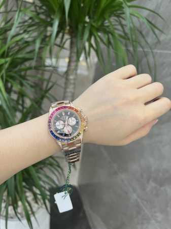 独家实拍图彩虹迪 全自动机械表 瑞士机芯 复刻版本7750机芯Daytona Swiss 7750Movement，High Quality。 - 点击图像关闭