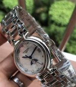 Longines浪琴 心月系列 石英机芯 月相镶钻 女表 瑞表 30.5Mm 贝母色表盘 精钢表壳 精钢表带