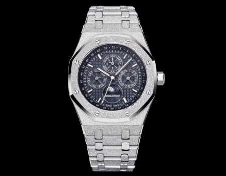 Ap 爱彼 皇家橡树霜金版本 41Mm 钢王之王 爱彼26574系列 霜金定制版 钢带表最重中之重的表带 Twf厂用原装表带开模使表带细腻的拉丝纹并且不会锋利割 - 点击图像关闭