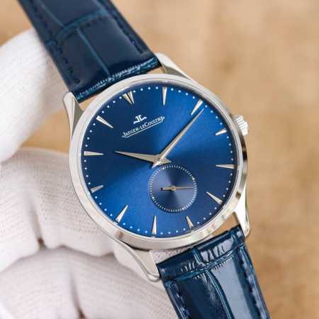 白 金 新品积家大师系列1218420，传统与现代的和谐乐章。Master Ultra Thin 超薄大师系列小秒针腕表精钢款搭 直径 39 毫米 ，内载896 - 点击图像关闭