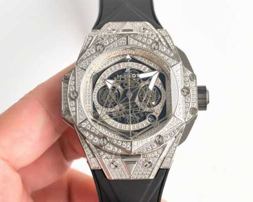 统一价： Hublot 宇舶表 恒宝全新Big Bang Sang Bleu Ii 满天星T钻刺青腕表 再次与知名刺青工作室Sang Bleu合作，推出又款利用