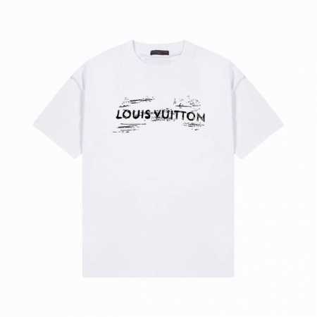 Louis Vuitton 路易威登] 2024Fw春夏新款 Lv字母印花短袖t恤 280克双纱26支纯棉面料 四标齐全 带logo包装袋+雪梨纸 男女同款 颜 - 点击图像关闭
