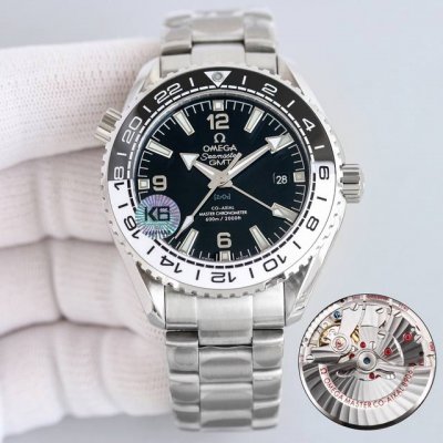 新品发售：Omega 欧米茄复刻8906机芯 海马 Gmt太极圈 一体的黑白陶瓷圈， 一体圈口分界线笔直，非电镀圈口 分界线弯弯曲曲 耗时八个月尝试五种不同思路