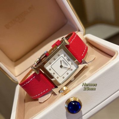 金 钻圈502025 新款搪瓷字面 酷麻了 Heure H腕表 中号26X26 小号21X21毫米，镶嵌112颗钻石，防眩宝石水晶镜面，白色表盘，瑞士石英机芯，