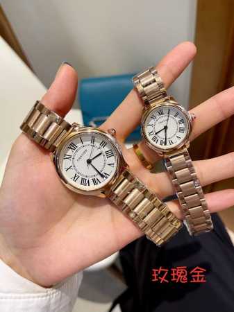 卡地亚、情侣款 新款、实心钢带、表盘40Mm和30Mm～～ - 点击图像关闭