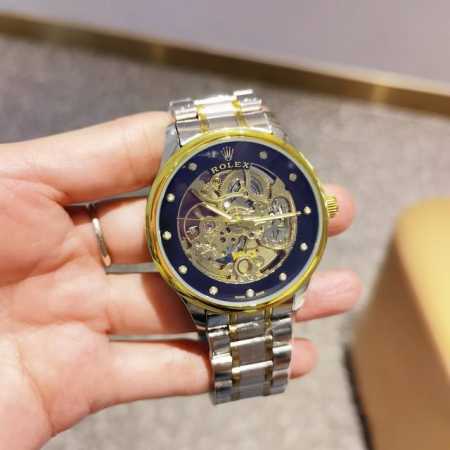 精钢表带十蝴蝶扣 ，劳力士一rolex，全自动雕花机芯，蕴含最优质的材料与一丝不苟的工艺！超强矿物质幻彩玻璃，真空电镀，精密防水，直径：43Mm，厚度：12Mm - 点击图像关闭