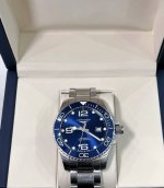 Longines浪琴 康卡斯潜水系列 自动机械机芯 日显 男表 瑞表 43Mm 蓝色表盘 精钢及陶瓷表壳 精钢表带