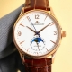 白 玫 满天星月相升级版 Jaeger-Lecoultre Master Ultra Thin Moon积家超薄月相大师系列39Mm腕表，简洁的线条设计，赏心悦