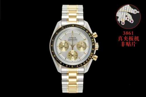 Sj出品 胶带款 钢带款 欧米茄 Omega Ob2 超霸系列3861月球表 间金款 310.20.42.50.02.001 42毫米的表壳直径搭配太阳射线打磨